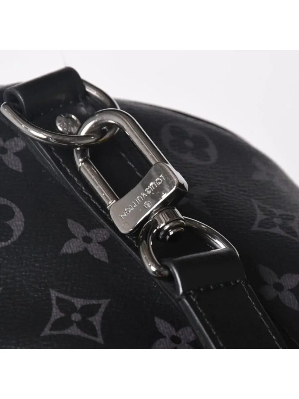 Louis Vuitton LV Keepall Bandouliere 50 Black Gray Silver